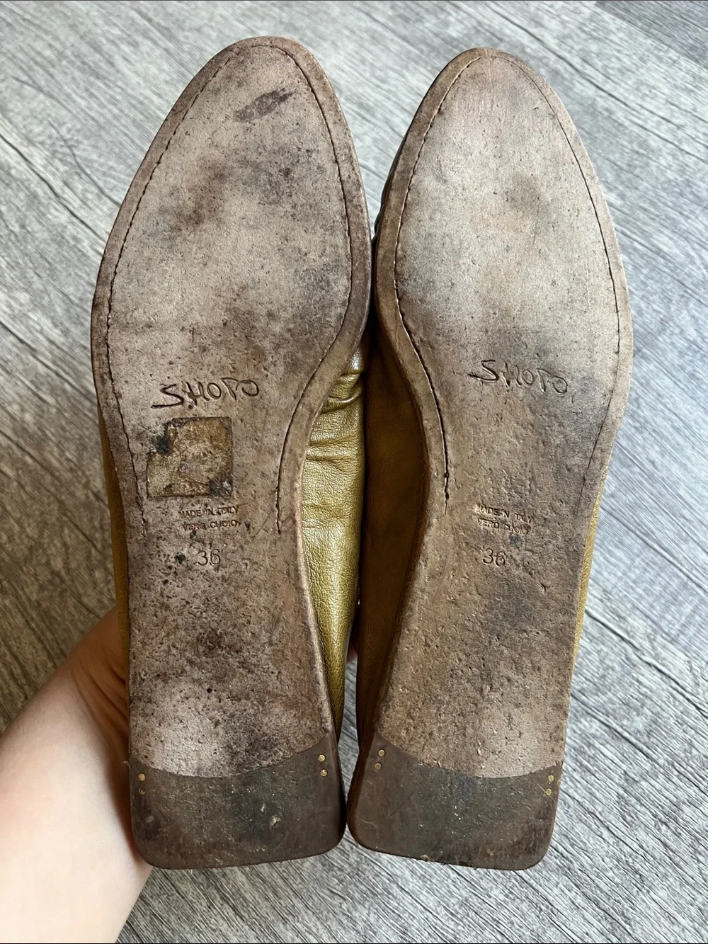 Shoto Italy Handmade Ruched Soft Leather Mules Ochre Tan Size EU 36